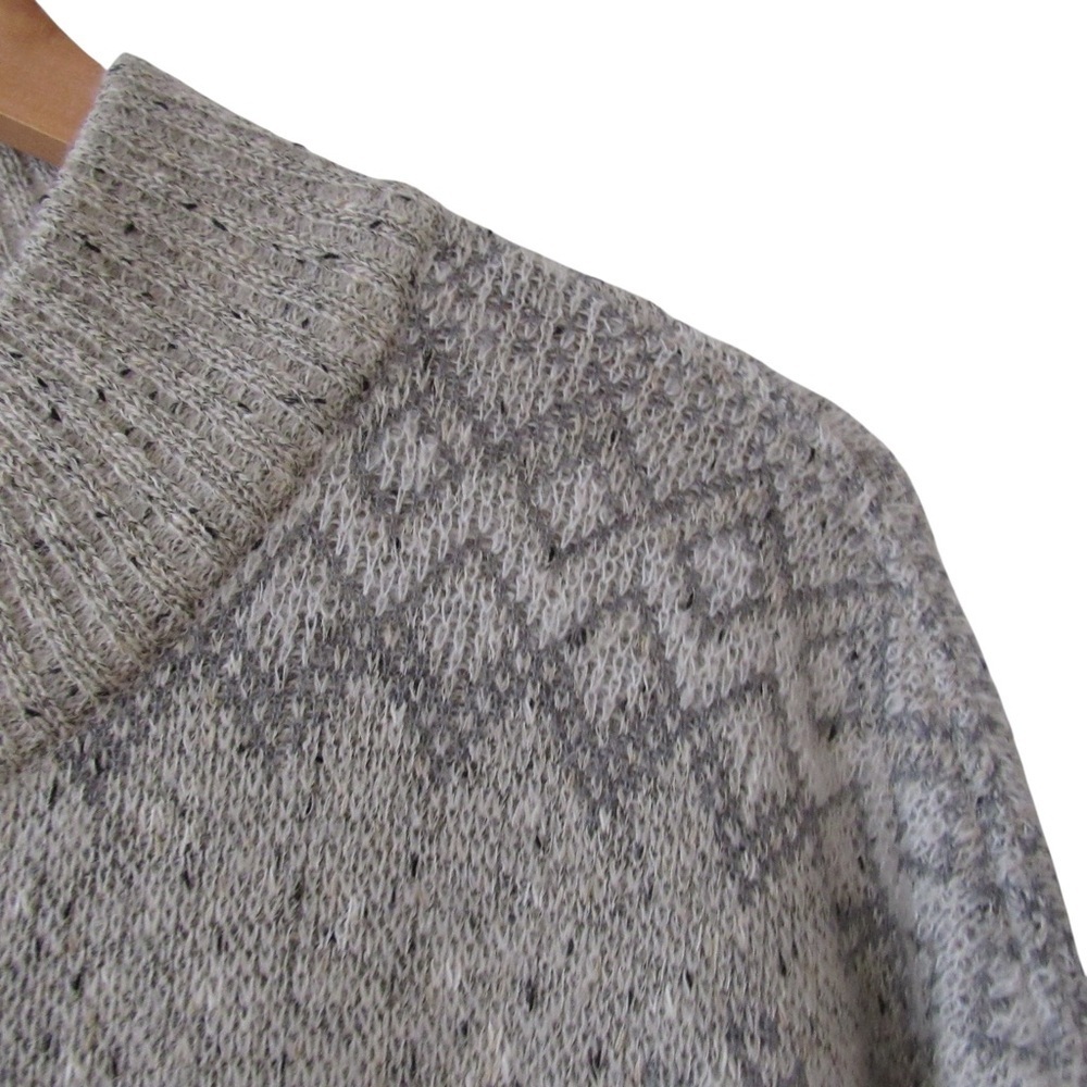 Bogner Vintage Cardigan Sweater Medium Snowflake Dogs Sled Wool Fair Isle Chunky - Picture 4 of 12